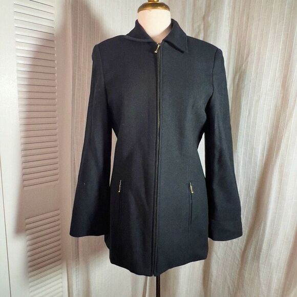Tribu | Women’s | Coats | Size 10 | Classic Elegant Black Wool Winter Peacoat - Picture 1 of 5